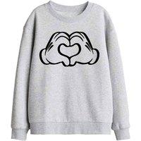 Disney Love Hands Kids Sweatshirt, Athletic Heather in Light Grey | Size: 9-11 Years