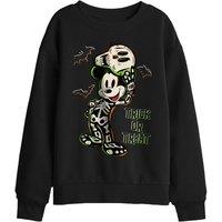 Disney Mickey Mouse Skeleton Sweatshirt, Black | Size: 9-11 Years