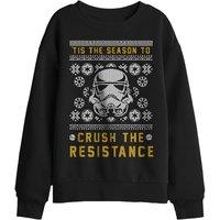 Star Wars Crush The Resistance This Christmas Kids Sweatshirt in Black | Size: 9-11 Years