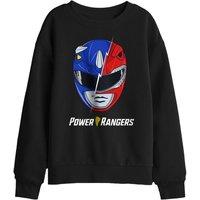 Power Rangers Spliced Head Kids Sweatshirt, Black | Size: 9-11 Years