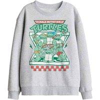 Nickelodeon Tmnt Pizza Takeway Kids Sweatshirt, Athletic Heather in Light Grey | Size: 12-13 Years