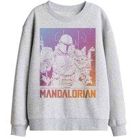 Star Wars - The Mandalorian Mandalorian The Child Gradient Kids Sweat, Athletic Heather in Light Grey | Size: 12-13 Years