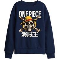 One Piece Jolly Roger Kids Sweatshirt, Navy | Size: 12-13 Years