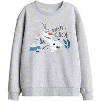 Disney Frozen Olaf Is Wayyy Cool Kids Sweatshirt, Athletic Heather in Light Grey | Size: 5-6 Years