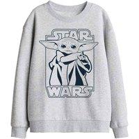 Star Wars - The Mandalorian Mandalorian The Child Force Kids Sweat, Athletic Heather in Light Grey | Size: 7-8 Years