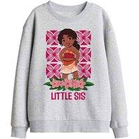 Disney Moana 2 Simea Little Sis Kids Sweatshirt, Athletic Heather in Light Grey | Size: 12-13 Years