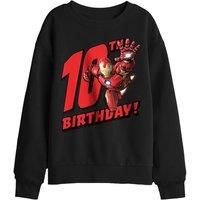 Marvel Iron Man Birthday 10 Kids Sweatshirt, Black | Size: 7-8 Years