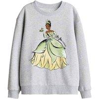 Disney The Princess & The Frog Be You. It'S Beautiful With Tiana Kids Sweat in Light Grey | Size: 5-6 Years