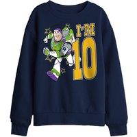 Disney Toy Story Birthday Buzz I'M 10 Kids Sweatshirt, Navy | Size: 5-6 Years