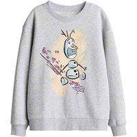 Disney Frozen Fire It Up With Olaf & Bruni The Fire Spirit Kids Sweat in Light Grey | Size: 12-13 Years