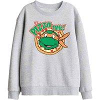 Nickelodeon Tmnt Pizza Time Kids Sweatshirt, Athletic Heather in Light Grey | Size: 12-13 Years