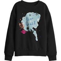 Disney Frozen True At Heart Elsa Silhouette Kids Sweatshirt, Black | Size: 7-8 Years