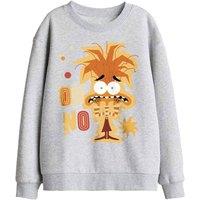 Disney Inside Out 2 Anxiety Kids Sweatshirt, Athletic Heather in Light Grey | Size: 5-6 Years