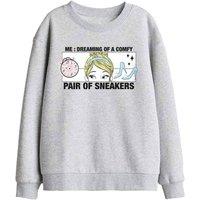 Disney Cinderella Dreaming Of Comfy Sneakers Kids Sweat, Athletic Heather in Light Grey | Size: 12-13 Years