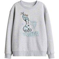 Disney Frozen Olaf Trying To Keep It Together Kids Sweat, Athletic Heather in Light Grey | Size: 7-8 Years