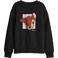 Disney Bambi Face Kids Sweatshirt, Black | Size: 7-8 Years