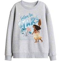Disney Moana Follow The Stars Kids Sweatshirt, Athletic Heather in Light Grey | Size: 12-13 Years