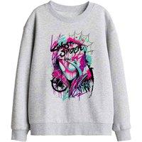 Marvel Ghost Spider Gwen Graffiti Face Kids Sweat, Athletic Heather in Light Grey | Size: 12-13 Years