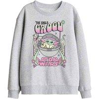 Star Wars Hippie Grogu Kids Sweatshirt, Athletic Heather in Light Grey | Size: 7-8 Years