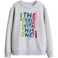 Star Wars Force Is Strong Kids Sweatshirt, Athletic Heather in Light Grey | Size: 5-6 Years