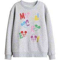 Disney Mickey Mouse Letters Kids Sweatshirt, Athletic Heather in Light Grey | Size: 5-6 Years