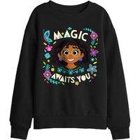 Disney Encanto Magic Awaits You Mirabel Kids Sweatshirt, Black | Size: 12-13 Years