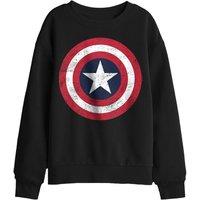 Marvel Captain America Shield Kids Sweatshirt in Black | Size: 5-6 Years