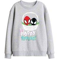 Marvel Spiderman Hoppy Spring Kids Sweatshirt, Athletic Heather in Light Grey | Size: 7-8 Years