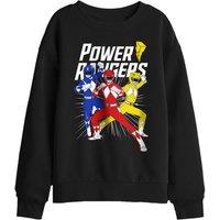Power Rangers Trio Kids Sweatshirt, Black | Size: 7-8 Years