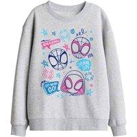 Marvel Spidey & His Amazing Friends Doodle Kids Sweat, Athl Heather in Light Grey | Size: 12-13 Years
