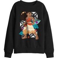 Disney Moana Ready For Adventure Kids Sweatshirt, Black | Size: 7-8 Years