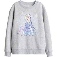 Disney Frozen Believe In Yourself With Elsa Kids Sweat, Athletic Heather in Light Grey | Size: 7-8 Years