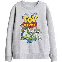 Disney Toy Story Group Kids Sweatshirt, Athletic Heather in Light Grey | Size: 7-8 Years