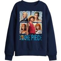 One Piece Straw Hat Group Kids Sweatshirt, Navy | Size: 5-6 Years