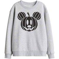 Disney Mickey Mouse Pumpkin Head Kids Sweatshirt, Athletic Heather in Light Grey | Size: 7-8 Years