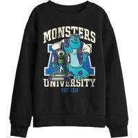 Disney Mike & Sully Collegic Kids Sweatshirt, Black | Size: 5-6 Years