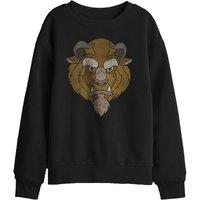 Disney Beauty & The Beast Beast Head Kids Sweatshirt, Black | Size: 7-8 Years