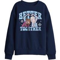 Disney Elsa & Anna Better Together Kids Sweatshirt, Navy | Size: 5-6 Years