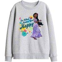 Disney Encanto Isabela Do What Makes You Happy Kids Sweat, Athletic Heather in Light Grey | Size: 12-13 Years