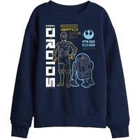 Star Wars Rebel Droids Kids Sweatshirt, Navy | Size: 5-6 Years