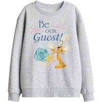 Disney Beauty & The Beast Be Our Guest Kids Sweat, Athletic Heather in Light Grey | Size: 5-6 Years