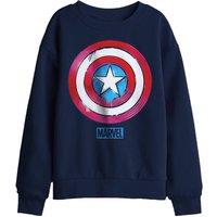 Marvel Captain America Drip Shield Kids Sweatshirt, Navy | Size: 12-13 Years