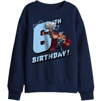 Marvel Thor Birthday 6 Kids Sweatshirt, Navy | Size: 7-8 Years