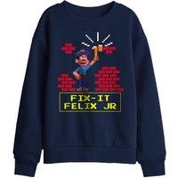 Disney Fix It Felix Jr Kids Sweatshirt, Navy | Size: 7-8 Years