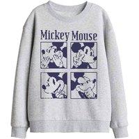 Disney Mickey Mouse Pixelated Kids Sweatshirt, Athletic Heather in Light Grey | Size: 7-8 Years