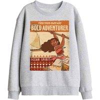 Disney Moana Bold Adventurer Kids Sweatshirt, Athletic Heather in Light Grey | Size: 5-6 Years