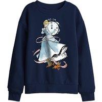 Disney Cinderella Clock Strikes Twelve With Jaq & Gus Kids Sweat, Navy | Size: 12-13 Years