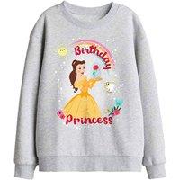 Disney Beauty & The Beast Birthday Princess With Belle & Chip Kids Sweat in Light Grey | Size: 5-6 Years