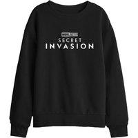 Marvel Secret Invasion Logo Kids Sweatshirt, Black | Size: 7-8 Years