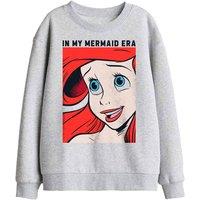Disney Mermaid Era Kids Sweatshirt, Athletic Heather in Light Grey | Size: 12-13 Years